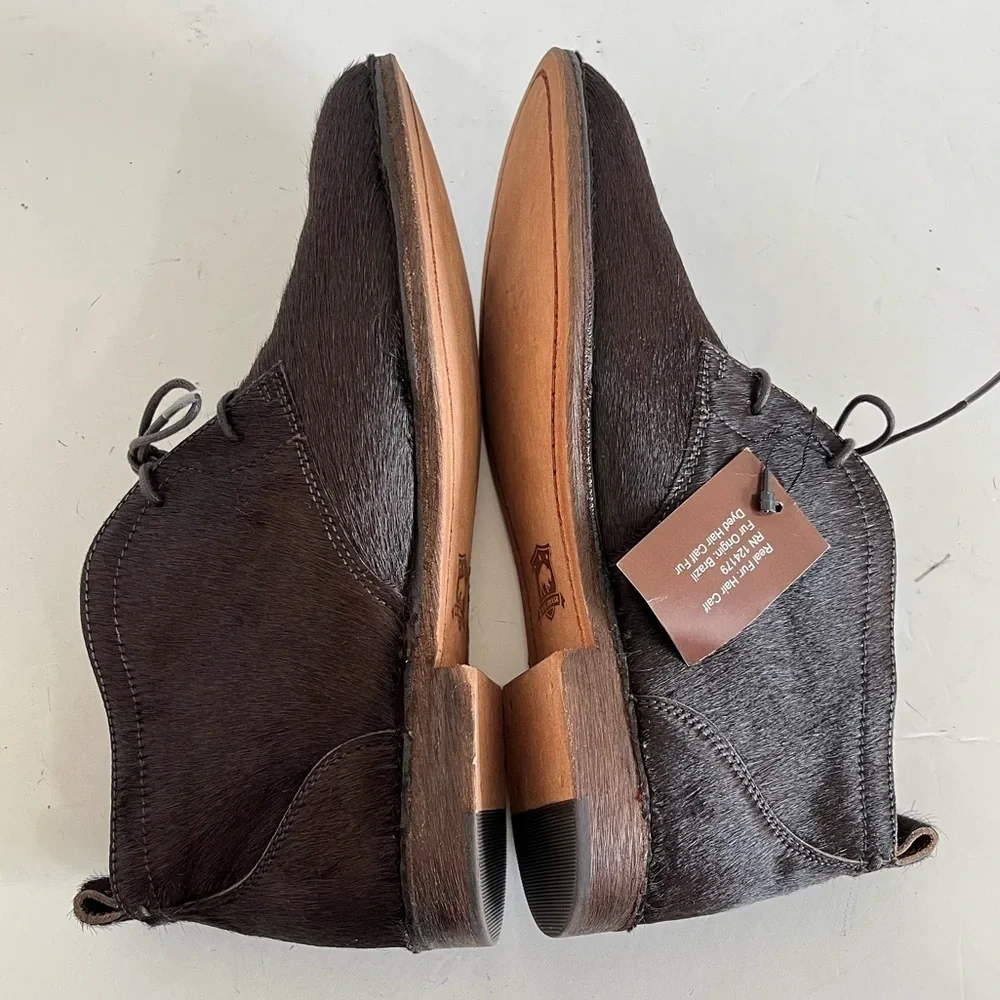 Trask Addy Chukka Calf Hair Leather Boots Brown Size 8.5 M